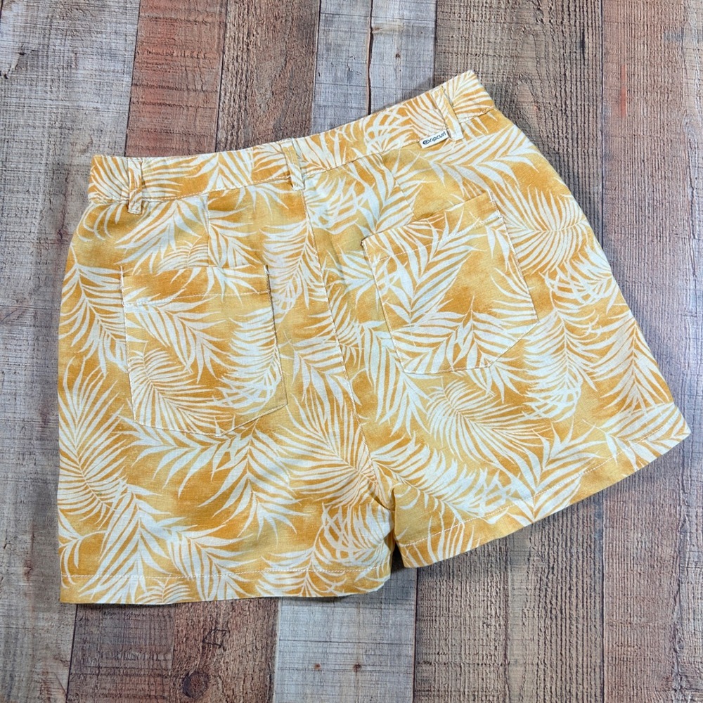 Rip Curl Yellow Linen Cotton Summer Palm Walkshort High Rise Shorts Medium - Picture 5 of 6